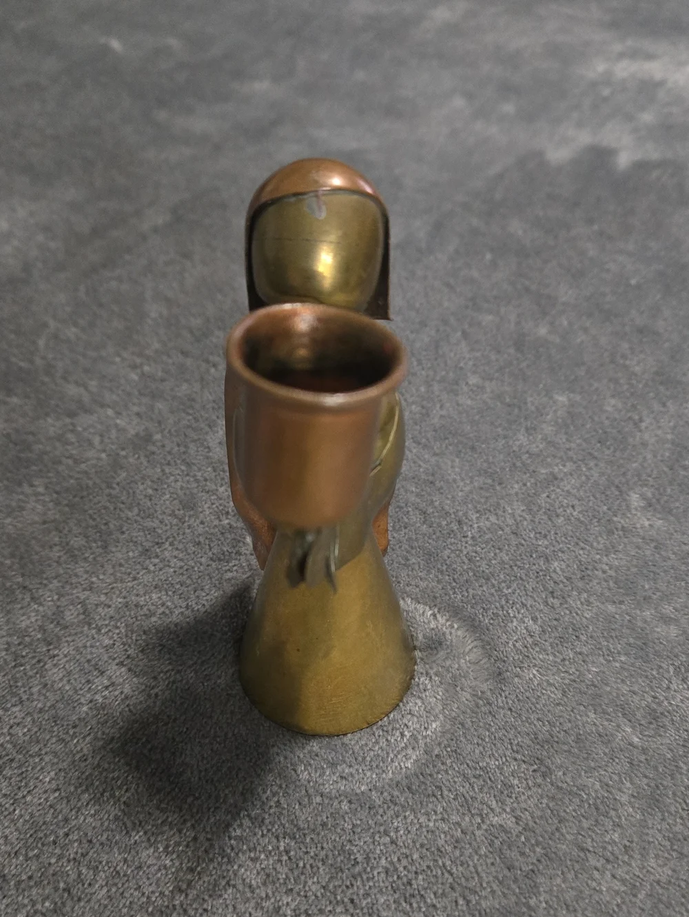 Vintage Copper And Brass Angel Candle Holder Product Of Mexico Stamp